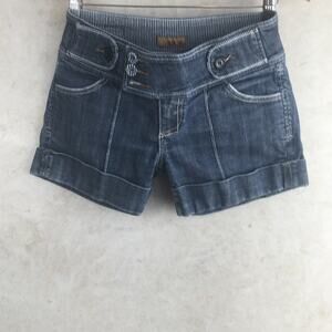 See Thru Soul Blue Denim Sailor Cropped Shorts  Women's Size 29